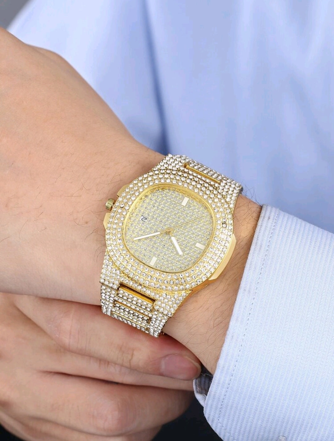Luxera™ Iced Out Gold Diamond Watch