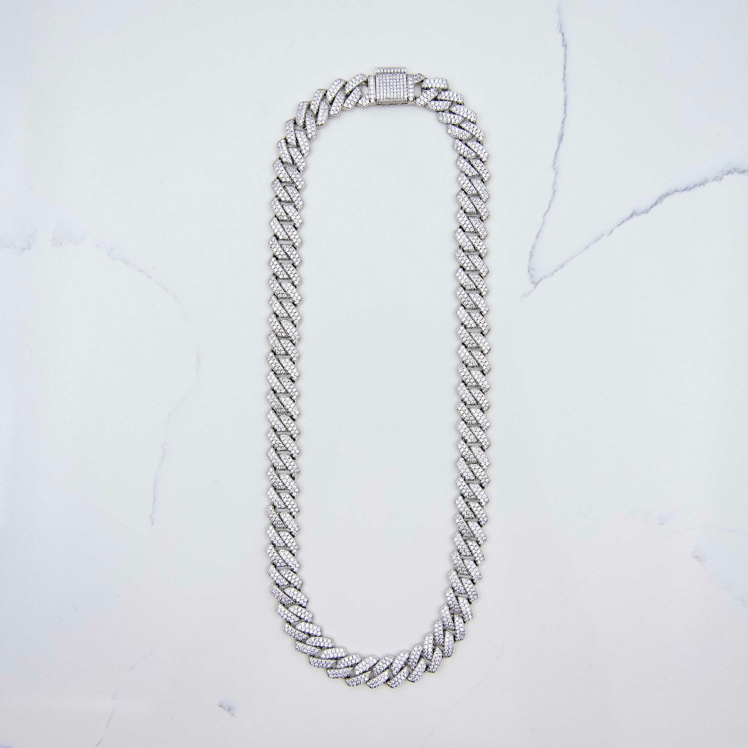 Luxera™ Cuban Link Silver Diamond Chain