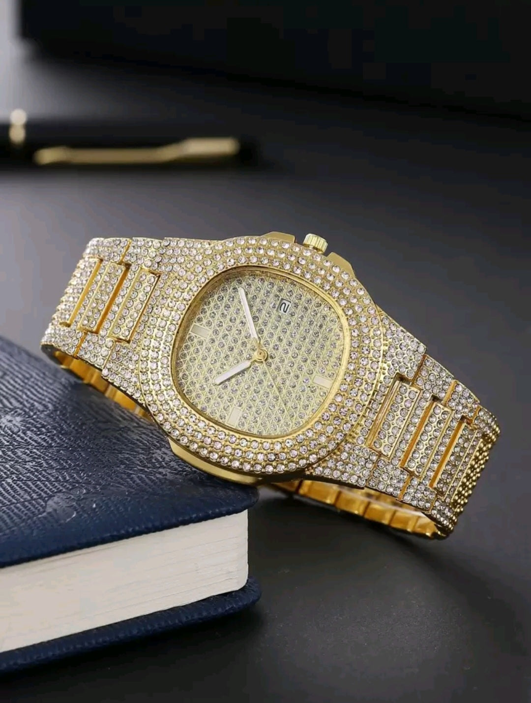 Luxera™ Iced Out Gold Diamond Watch