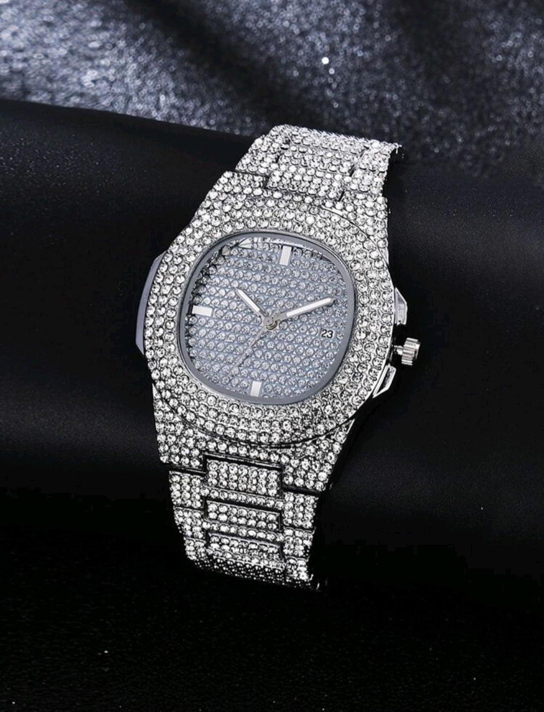 Luxera™ Iced Out Silver Diamond Watch