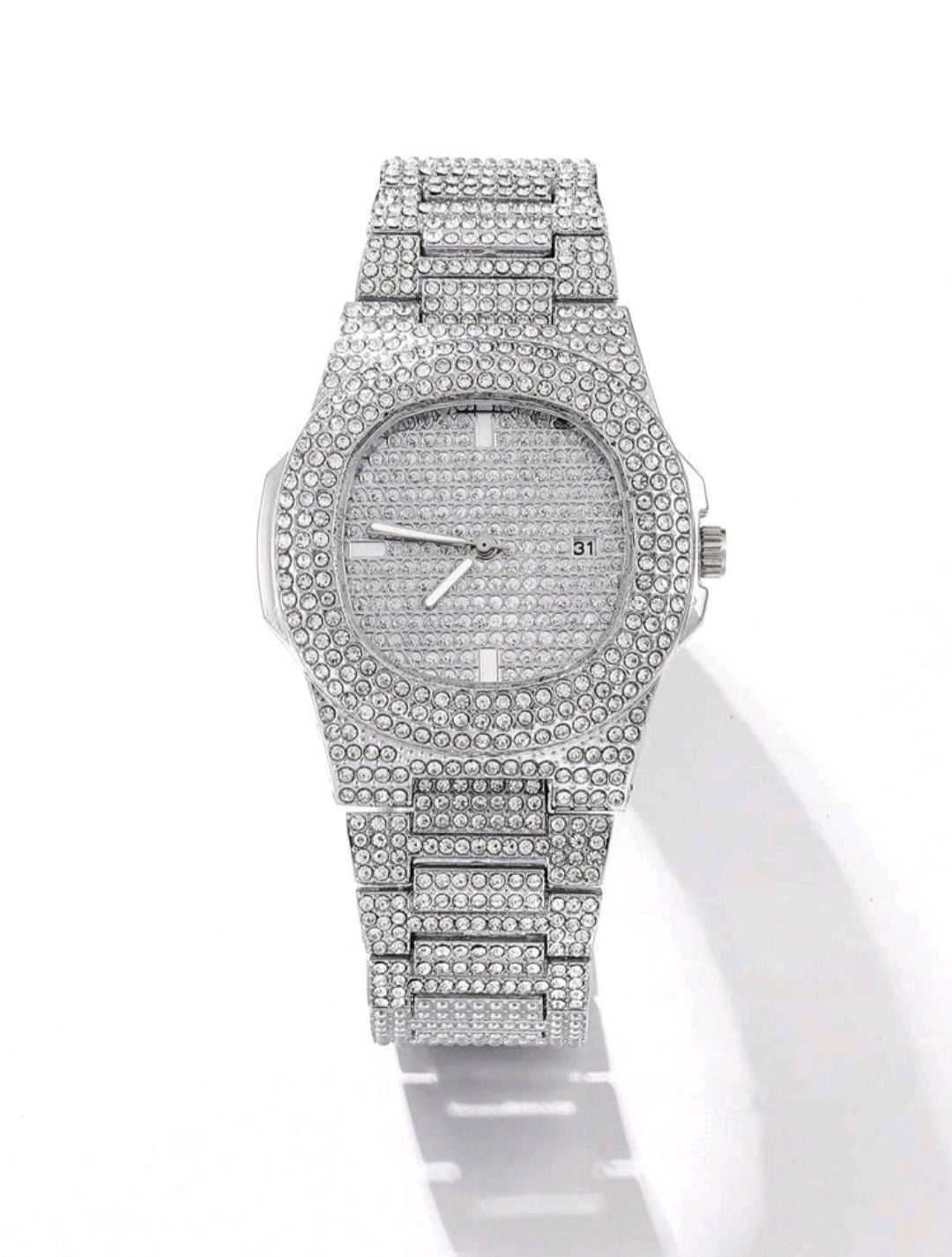 Luxera™ Iced Out Silver Diamond Watch
