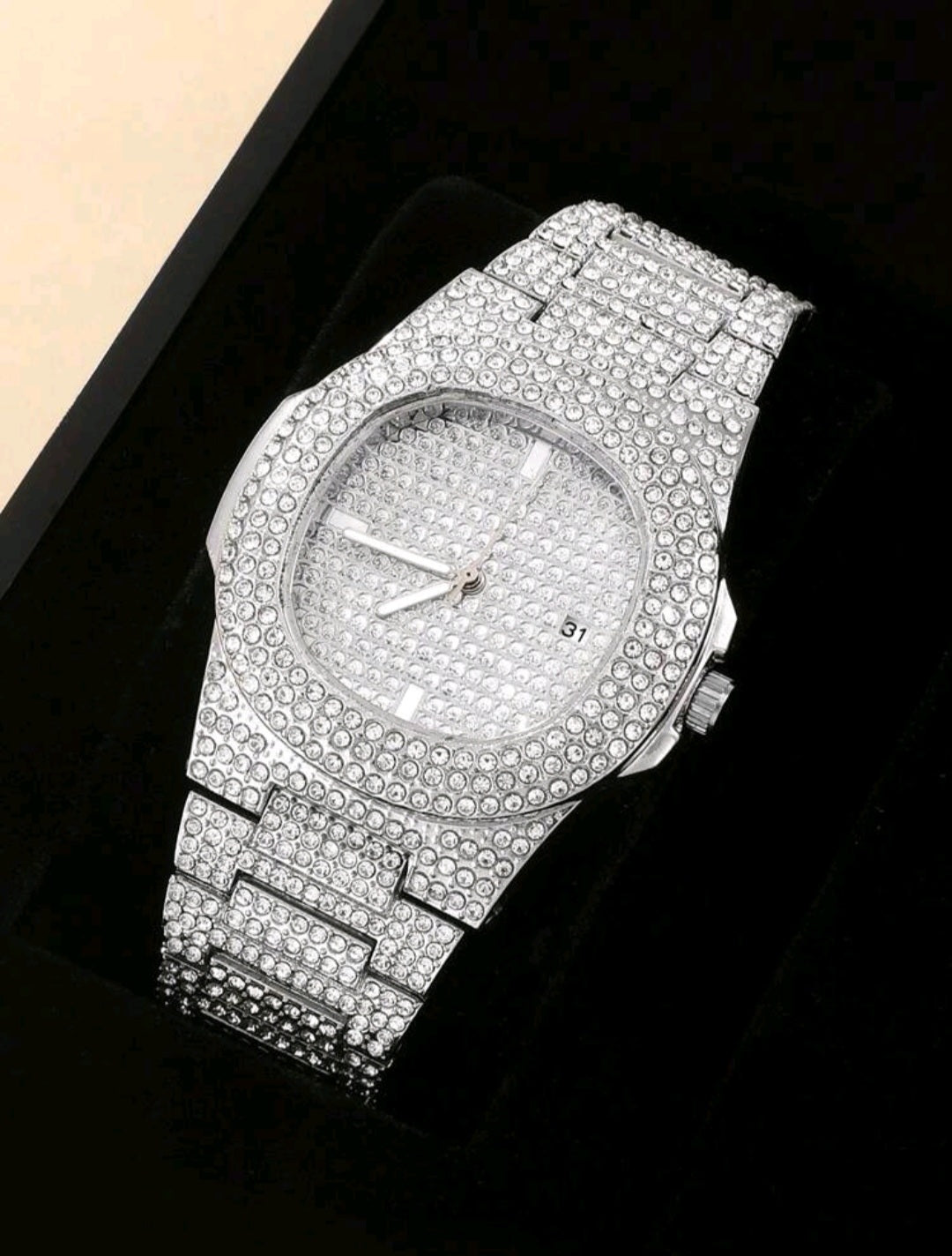 Luxera™ Iced Out Silver Diamond Watch
