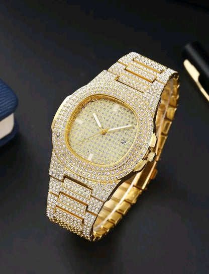 Luxera™ Iced Out Gold Diamond Watch