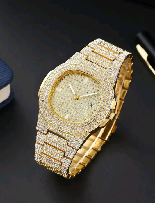 Luxera™ Iced Out Gold Diamond Watch