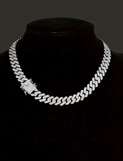 Luxera™ Cuban Link Silver Diamond Chain