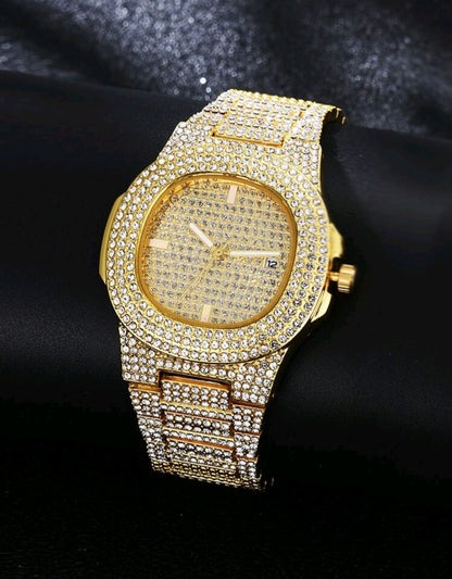 Luxera™ Iced Out Gold Diamond Watch