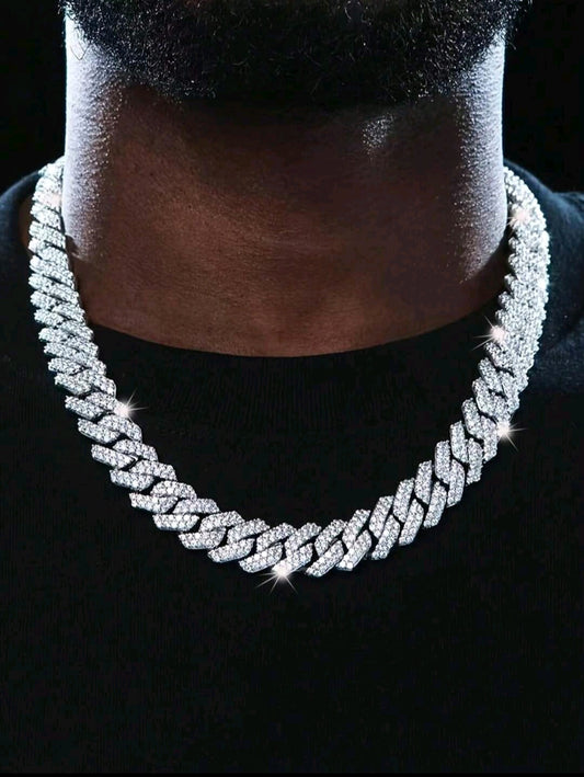 Luxera™ Cuban Link Silver Diamond Chain